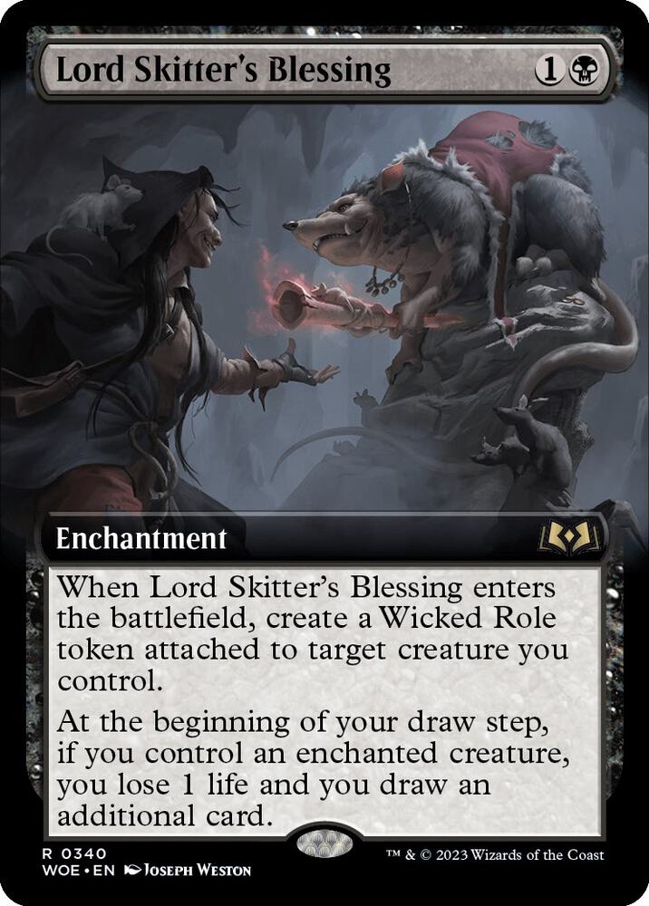 Lord Skitter's Blessing (Extended Art) 340 card from Wilds of Eldraine