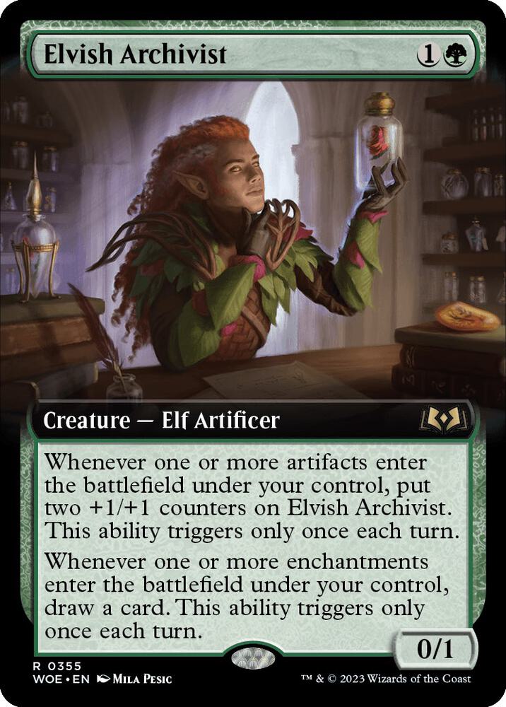 Elvish Archivist (Extended Art) 355 card from Wilds of Eldraine