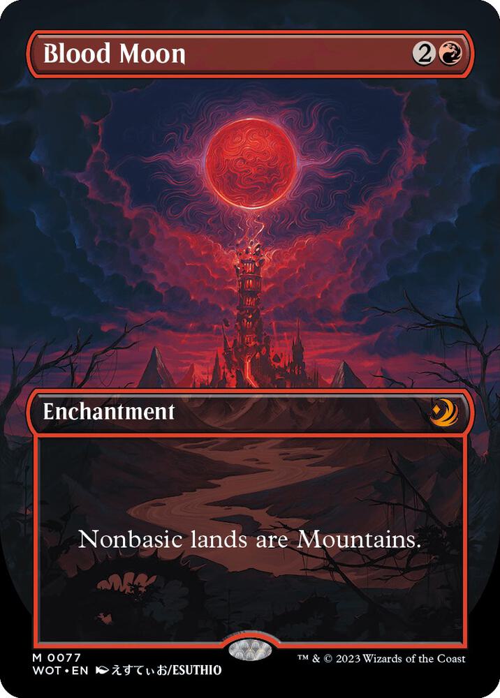 Blood Moon (Anime Borderless) 77 card from Wilds of Eldraine: Enchanting Tales