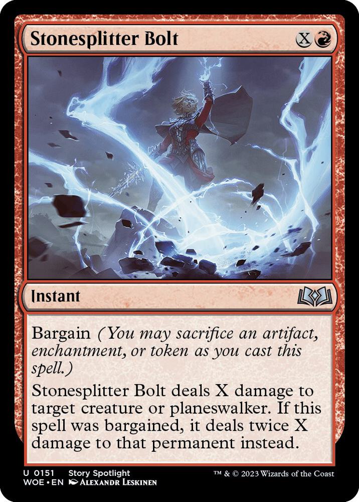 Stonesplitter Bolt 151 card from Wilds of Eldraine
