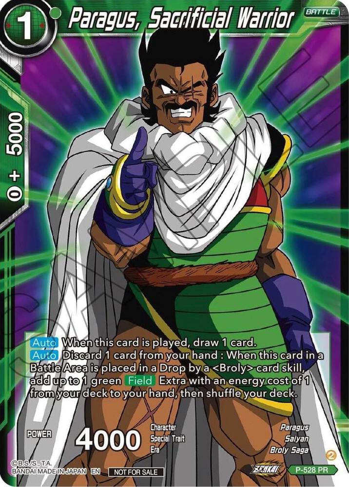 Paragus, Sacrificial Warrior (Zenkai Series Tournament Pack Vol.5) P-528 card from Tournament Promotion Cards