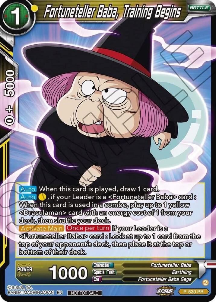 Fortuneteller Baba, Training Begins (Zenkai Series Tournament Pack Vol.5) P-530 card from Tournament Promotion Cards