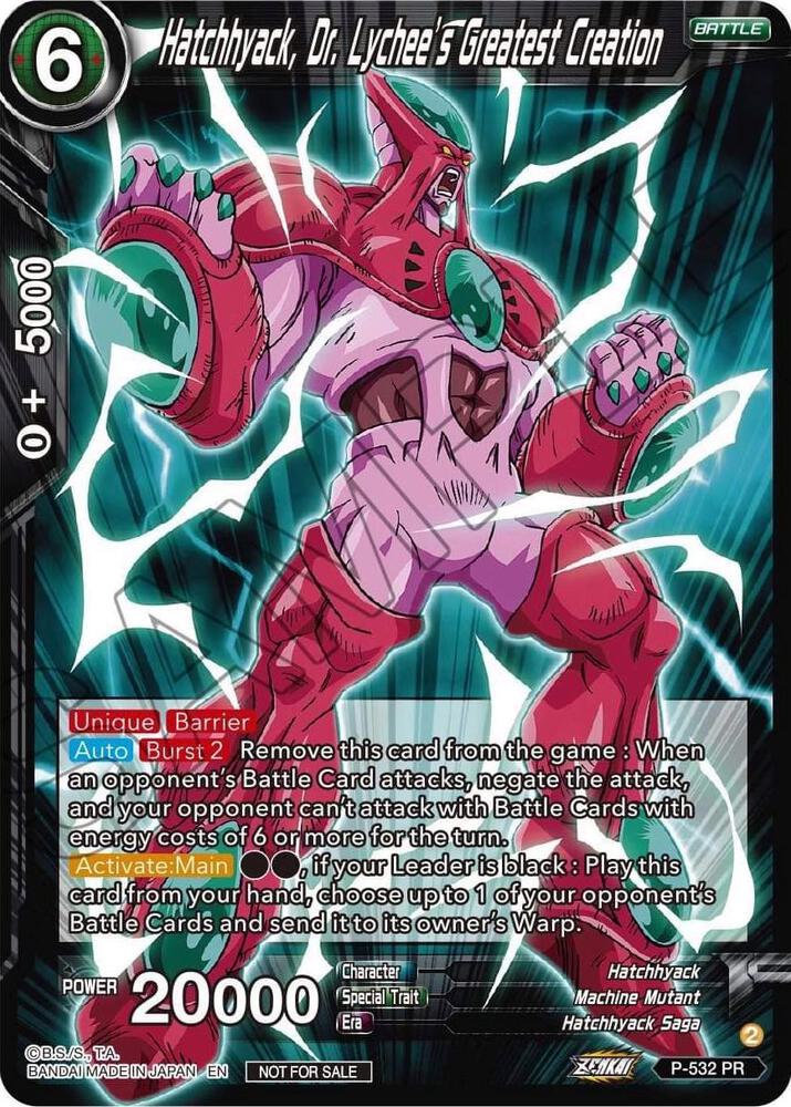 Hatchhyack, Dr. Lychee's Greatest Creation (Zenkai Series Tournament Pack Vol.5) P-532 card from Tournament Promotion Cards