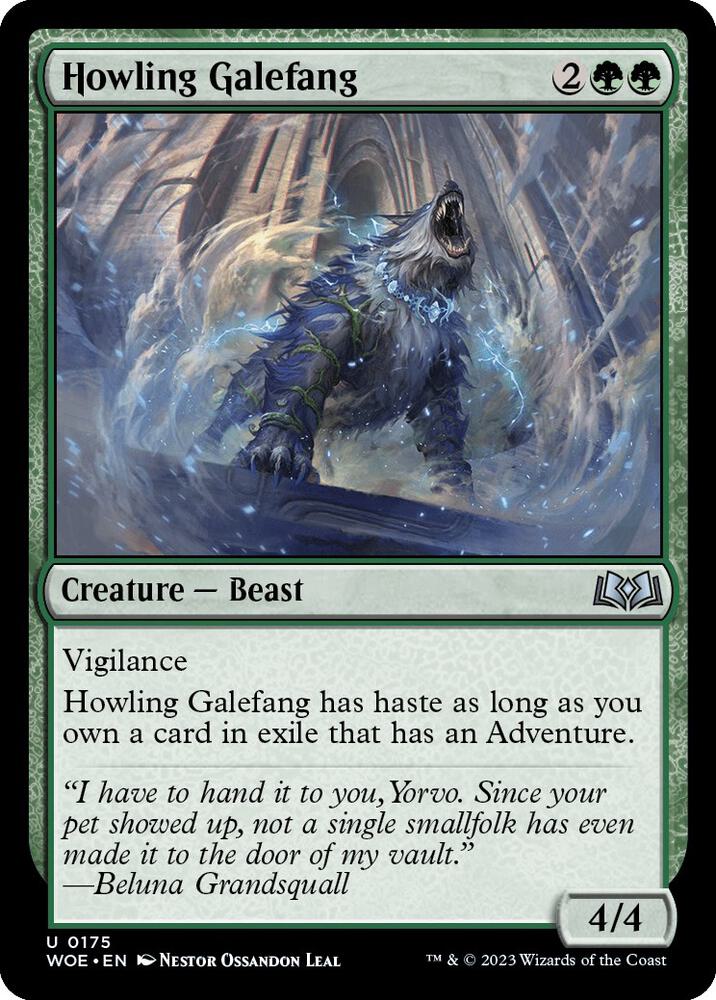 Howling Galefang 175 card from Wilds of Eldraine