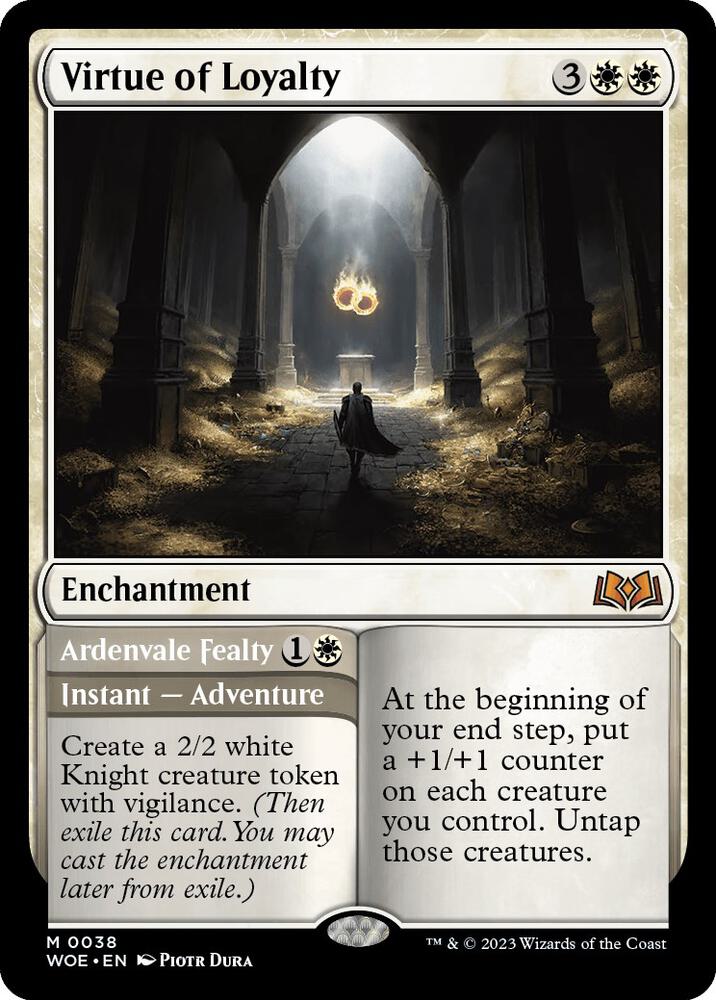 Virtue of Loyalty 38 card from Wilds of Eldraine
