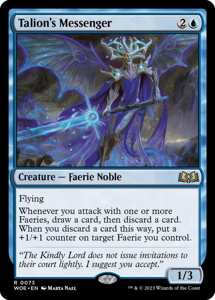Talion's Messenger 73 card from Wilds of Eldraine