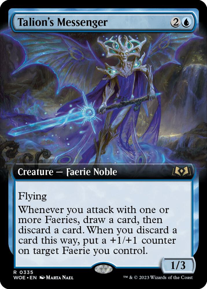 Talion's Messenger (Extended Art) 335 card from Wilds of Eldraine