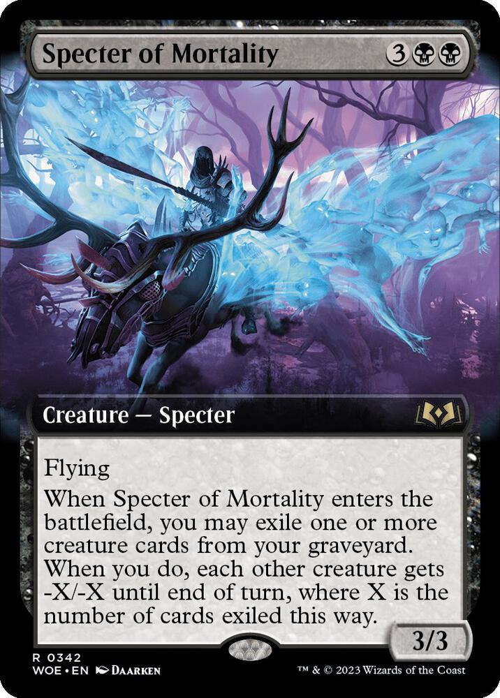 Specter of Mortality (Extended Art) 342 card from Wilds of Eldraine