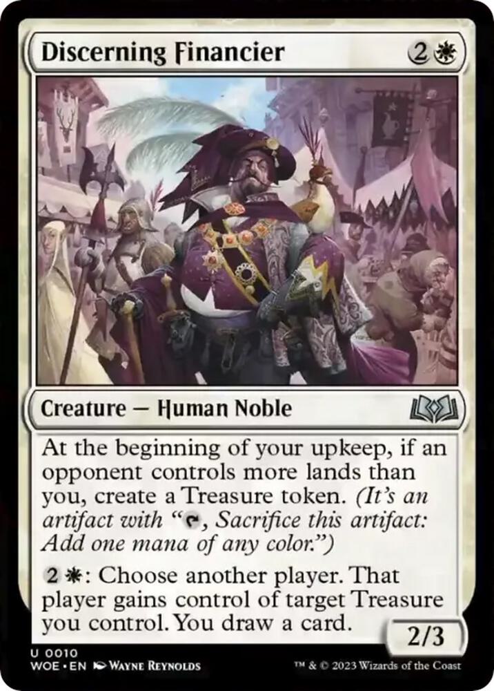 Discerning Financier 10 card from Wilds of Eldraine