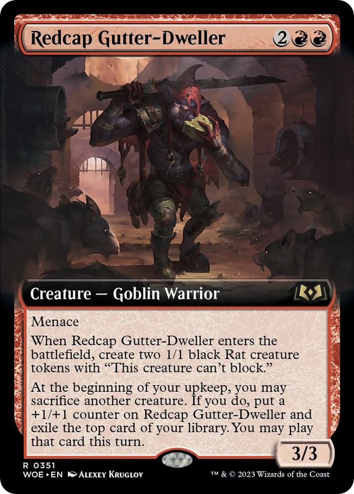 Redcap Gutter-Dweller (Extended Art) 351 card from Wilds of Eldraine