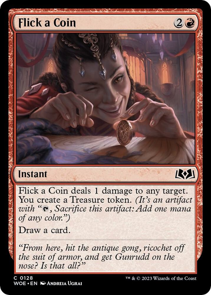 Flick a Coin 128 card from Wilds of Eldraine