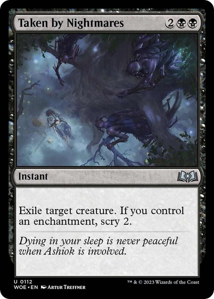 Taken by Nightmares 112 card from Wilds of Eldraine