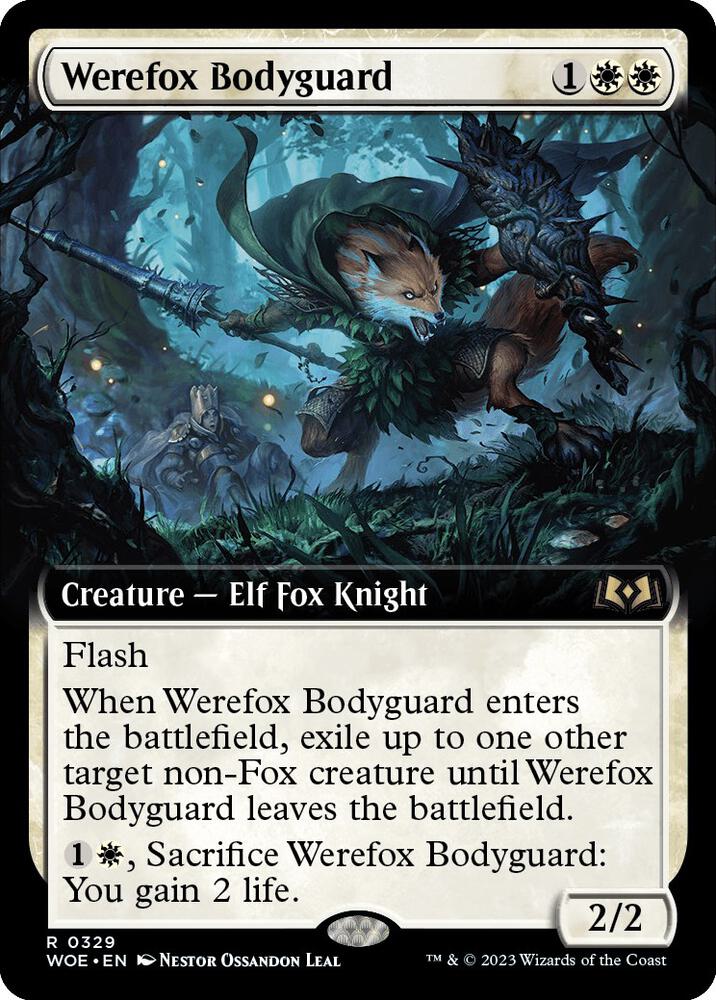 Werefox Bodyguard (Extended Art) 329 card from Wilds of Eldraine