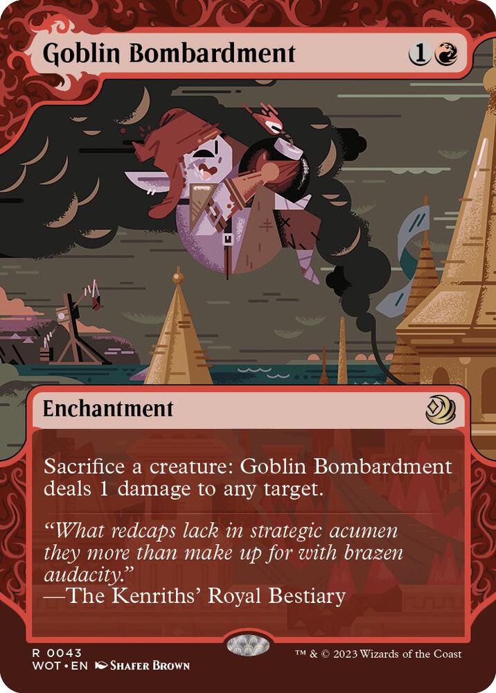 Goblin Bombardment 43 card from Wilds of Eldraine: Enchanting Tales