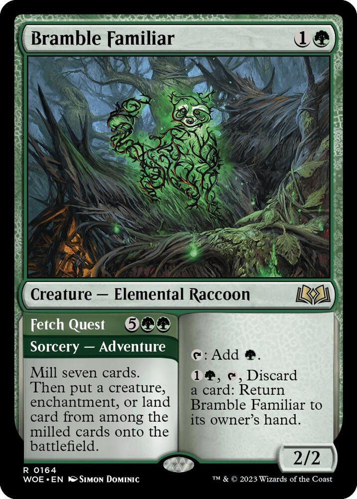 Bramble Familiar 164 card from Wilds of Eldraine