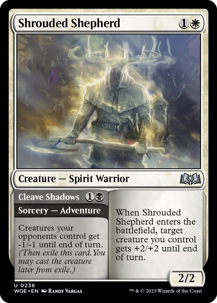 Shrouded Shepherd 236 card from Wilds of Eldraine