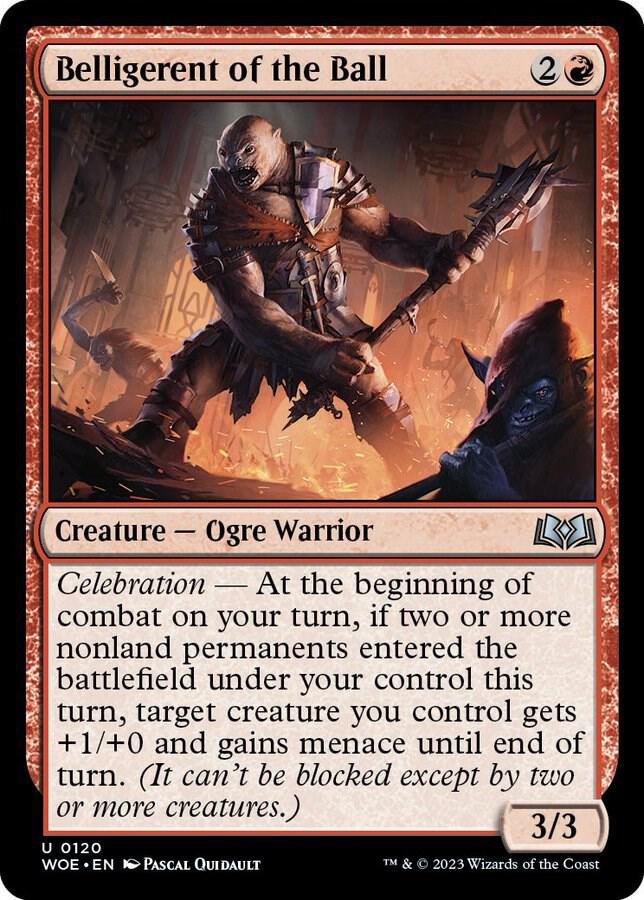 Belligerent of the Ball 120 card from Wilds of Eldraine