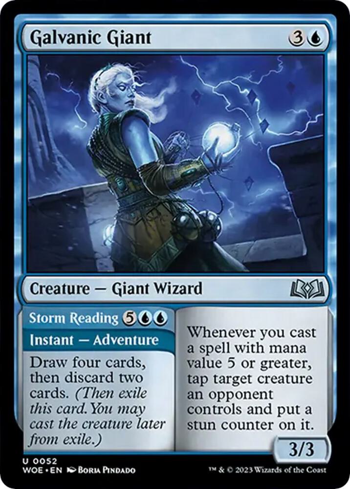 Galvanic Giant 52 card from Wilds of Eldraine