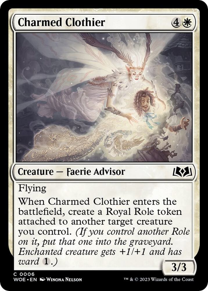 Charmed Clothier 6 card from Wilds of Eldraine
