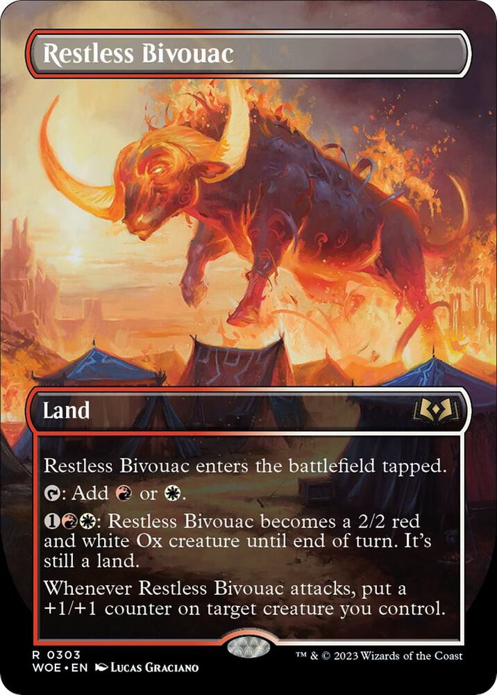 Restless Bivouac (Borderless) 303 card from Wilds of Eldraine