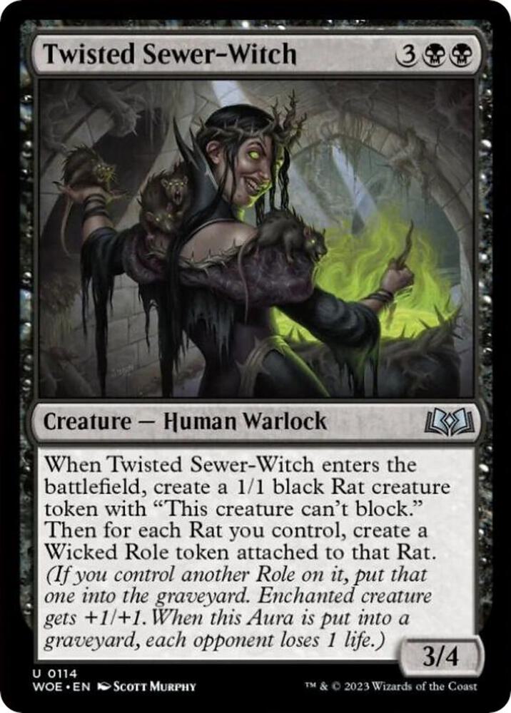 Twisted Sewer-Witch 114 card from Wilds of Eldraine