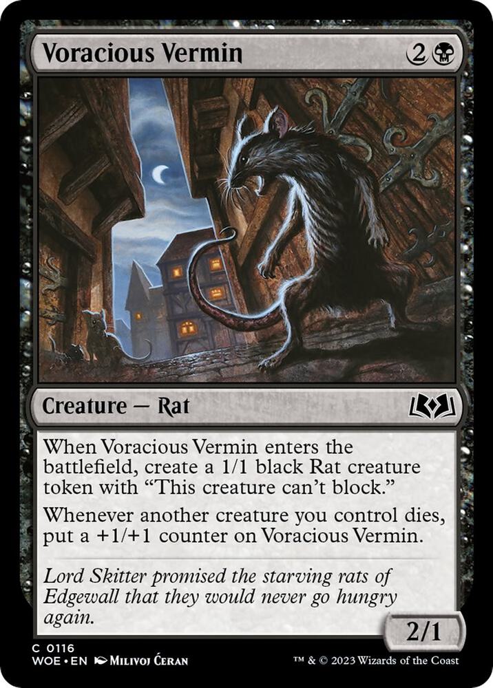 Voracious Vermin 116 card from Wilds of Eldraine