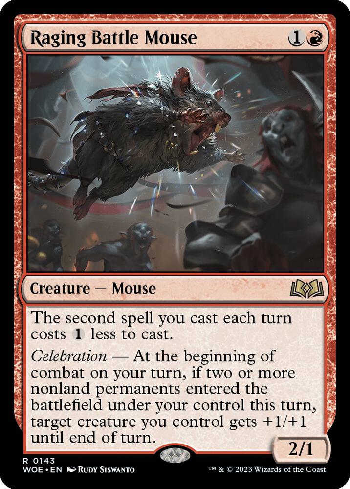 Raging Battle Mouse 143 card from Wilds of Eldraine