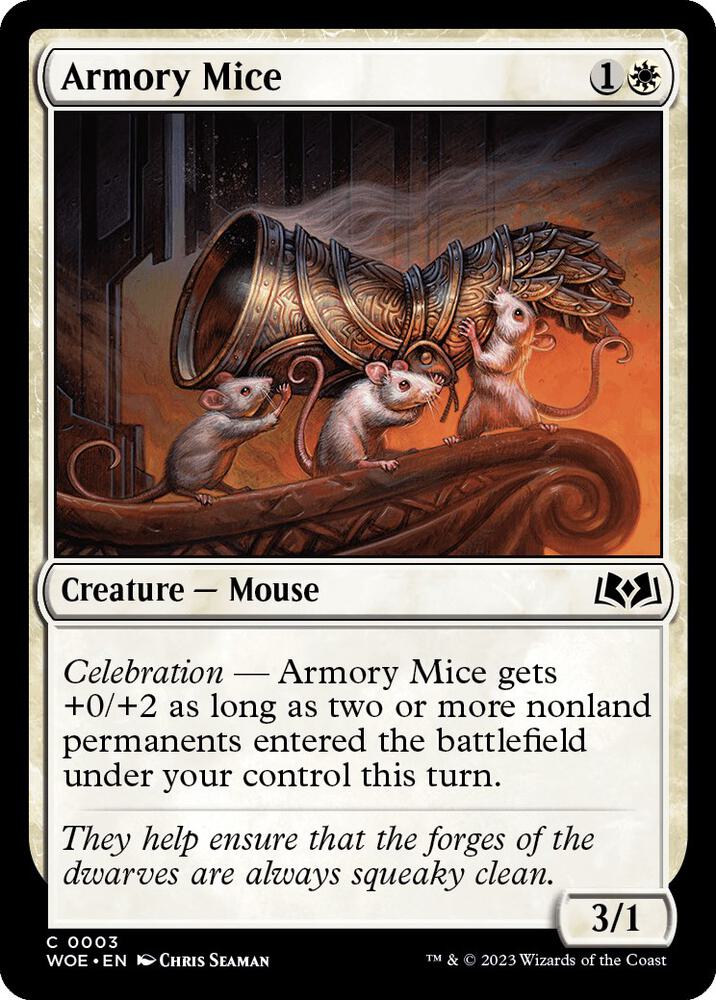 Armory Mice 3 card from Wilds of Eldraine