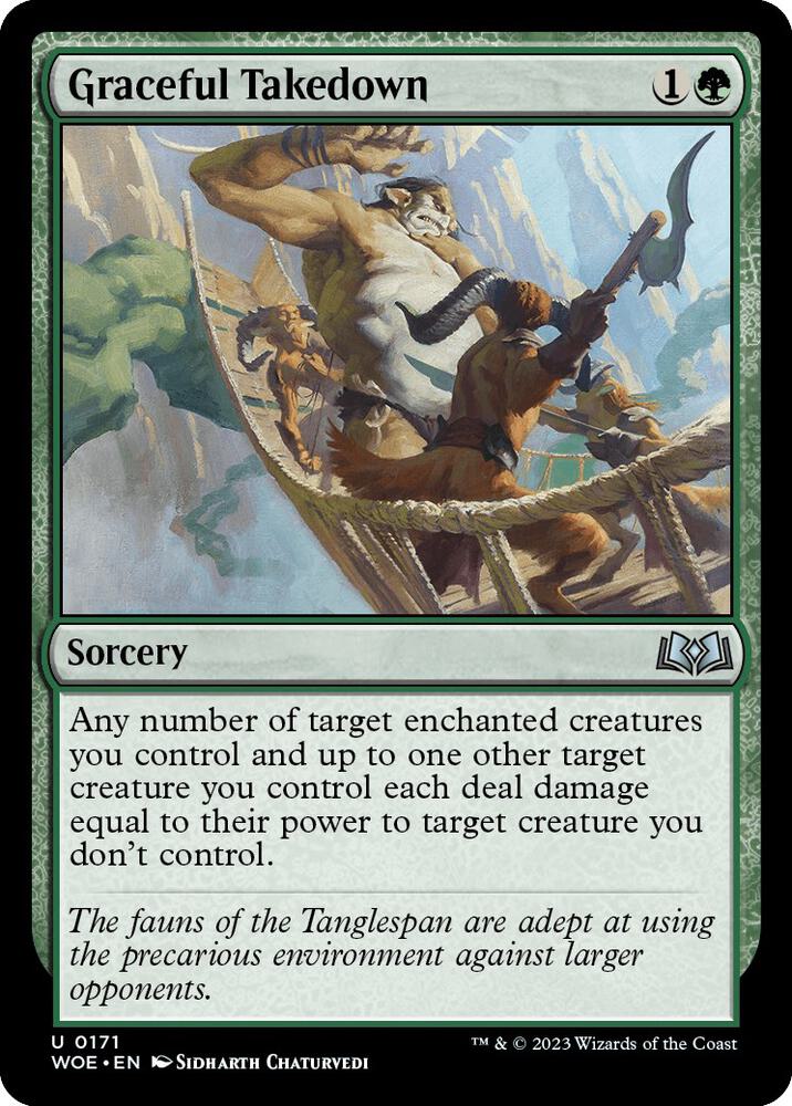 Graceful Takedown 171 card from Wilds of Eldraine