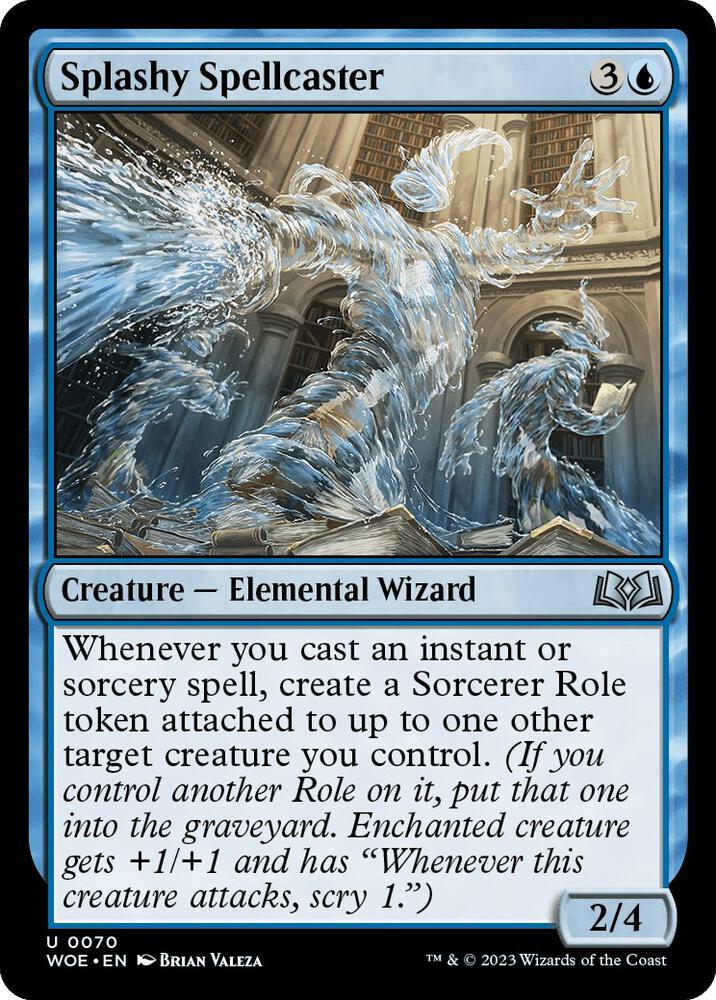 Splashy Spellcaster 70 card from Wilds of Eldraine
