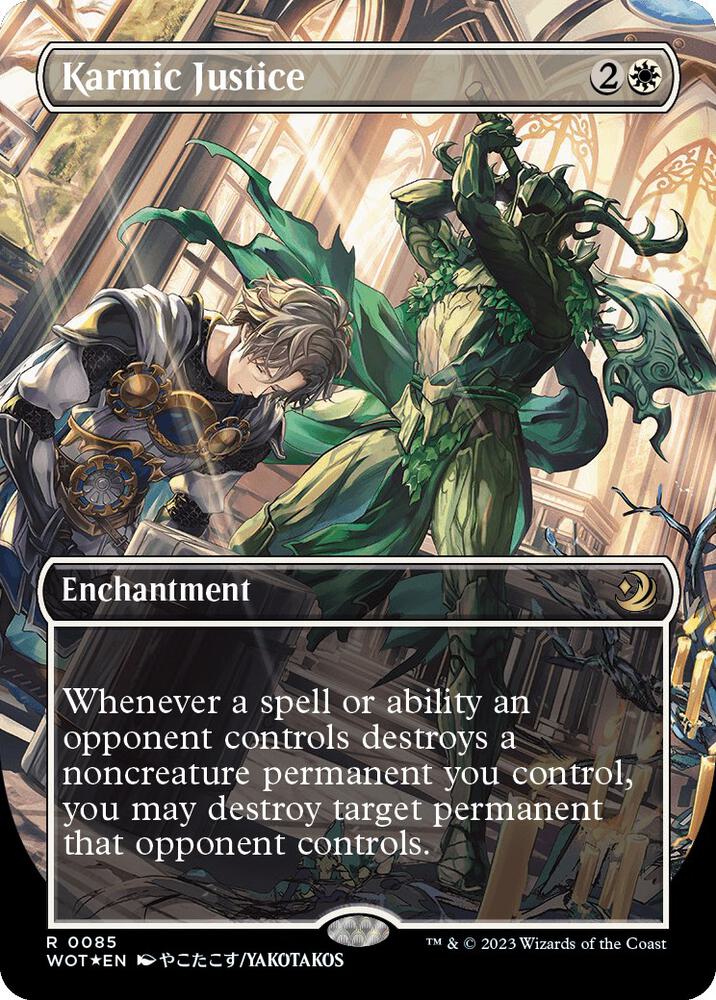 Karmic Justice (Anime Borderless) (Confetti Foil) 85 card from Wilds of Eldraine: Enchanting Tales