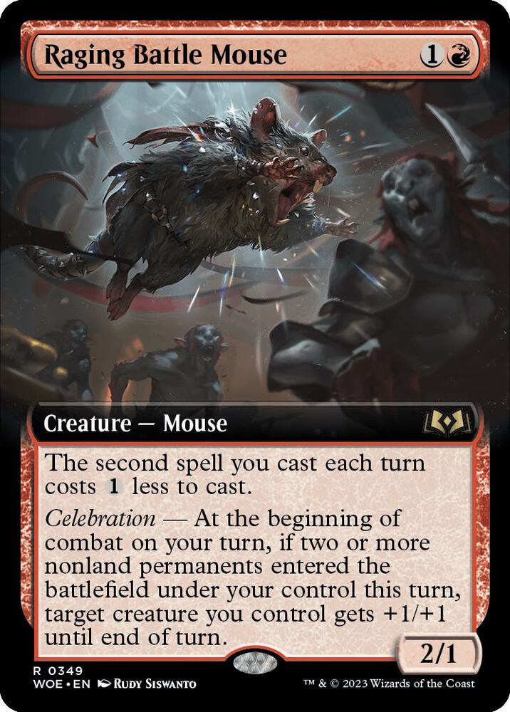 Raging Battle Mouse (Extended Art) 349 card from Wilds of Eldraine