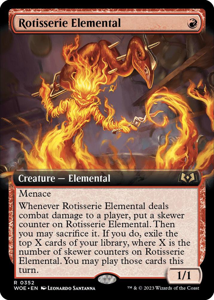 Rotisserie Elemental (Extended Art) 352 card from Wilds of Eldraine