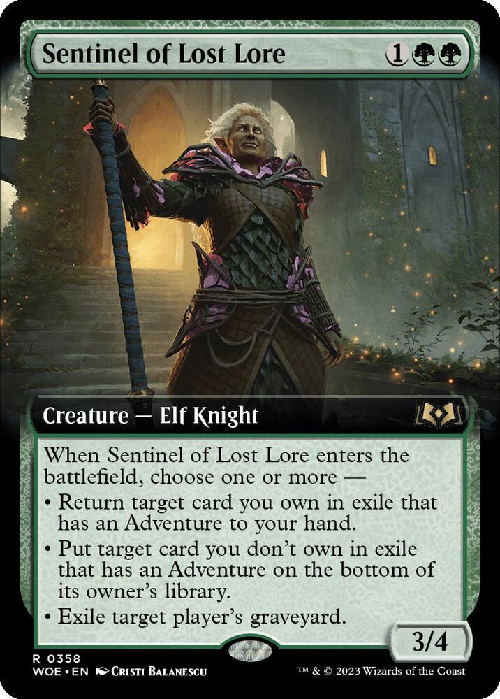 Sentinel of Lost Lore (Extended Art) 358 card from Wilds of Eldraine