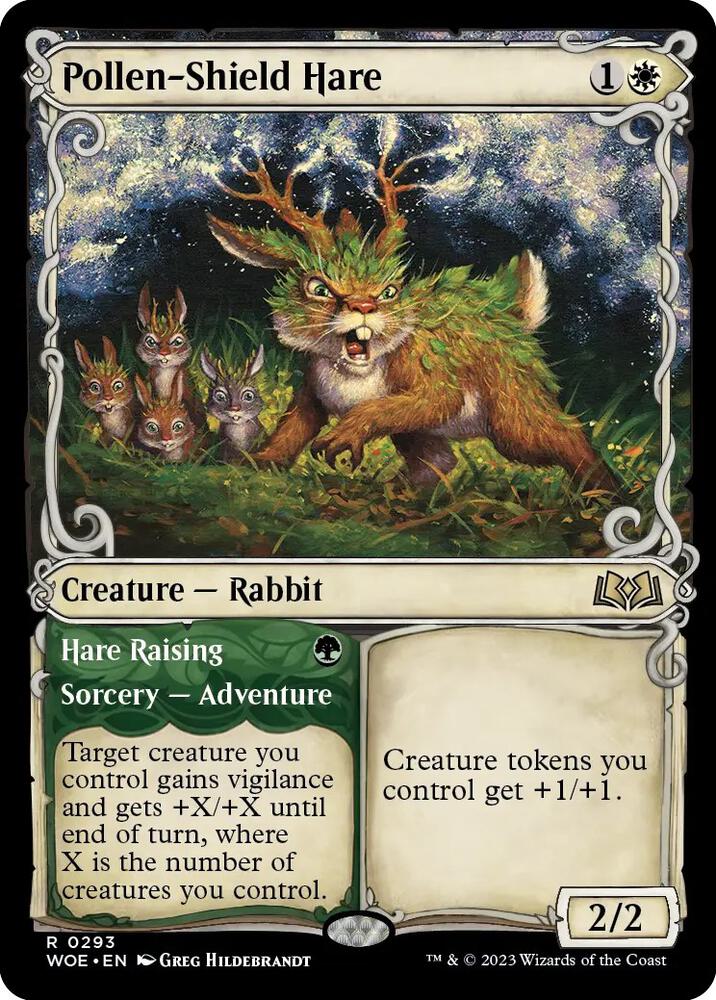 Pollen-Shield Hare (Showcase) 293 card from Wilds of Eldraine