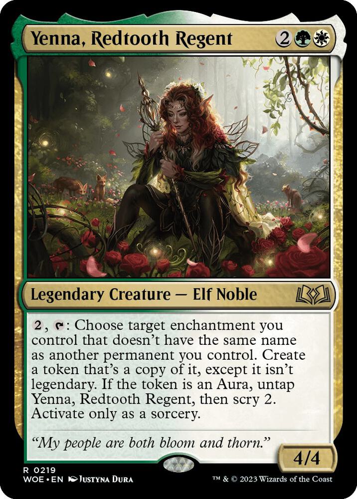 Yenna, Redtooth Regent 219 card from Wilds of Eldraine