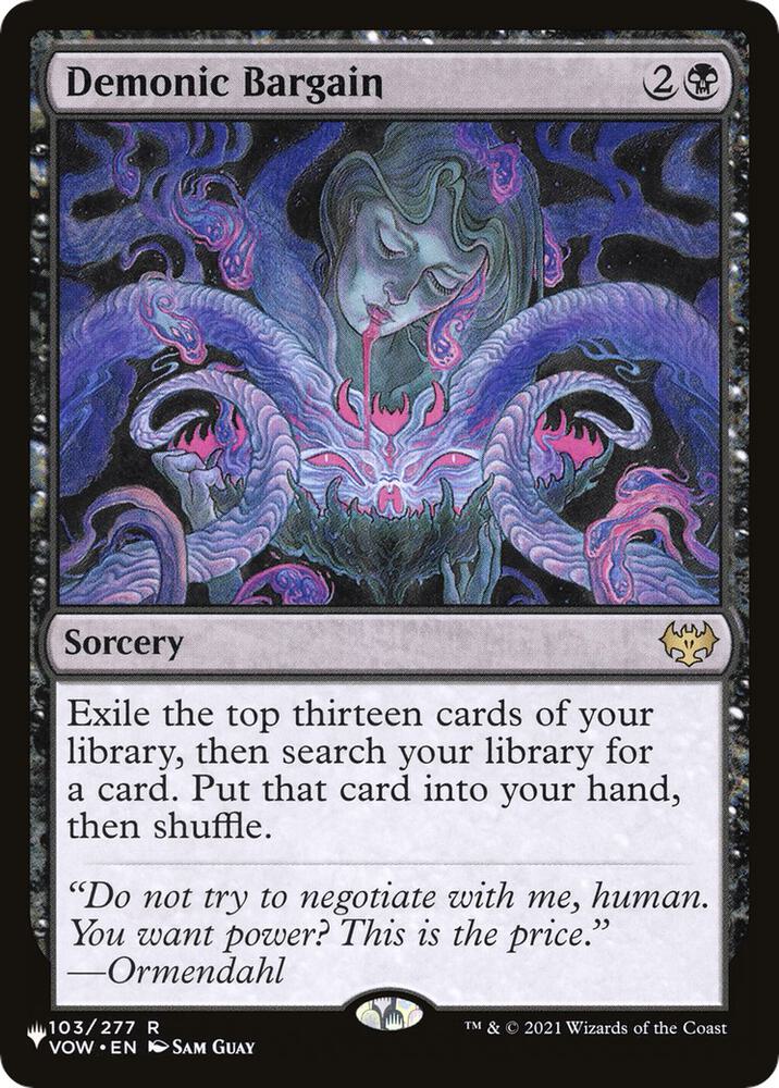 Demonic Bargain 103/277 card from The List Reprints