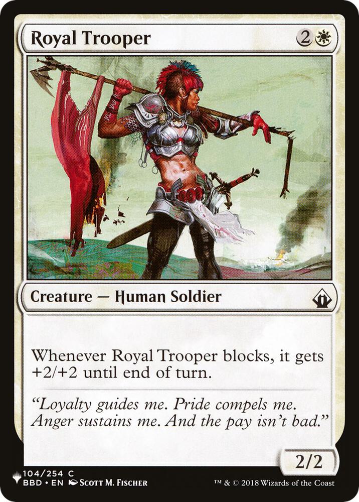 Royal Trooper 104/254 card from The List Reprints