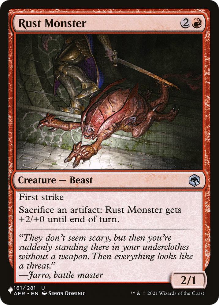 Rust Monster 161/281 card from The List Reprints
