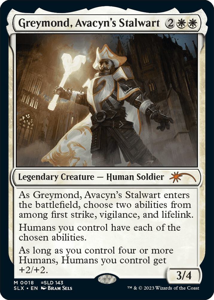 Greymond, Avacyn's Stalwart 18 card from SLX Cards