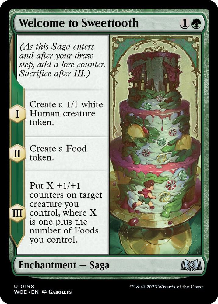 Welcome to Sweettooth 198 card from Wilds of Eldraine