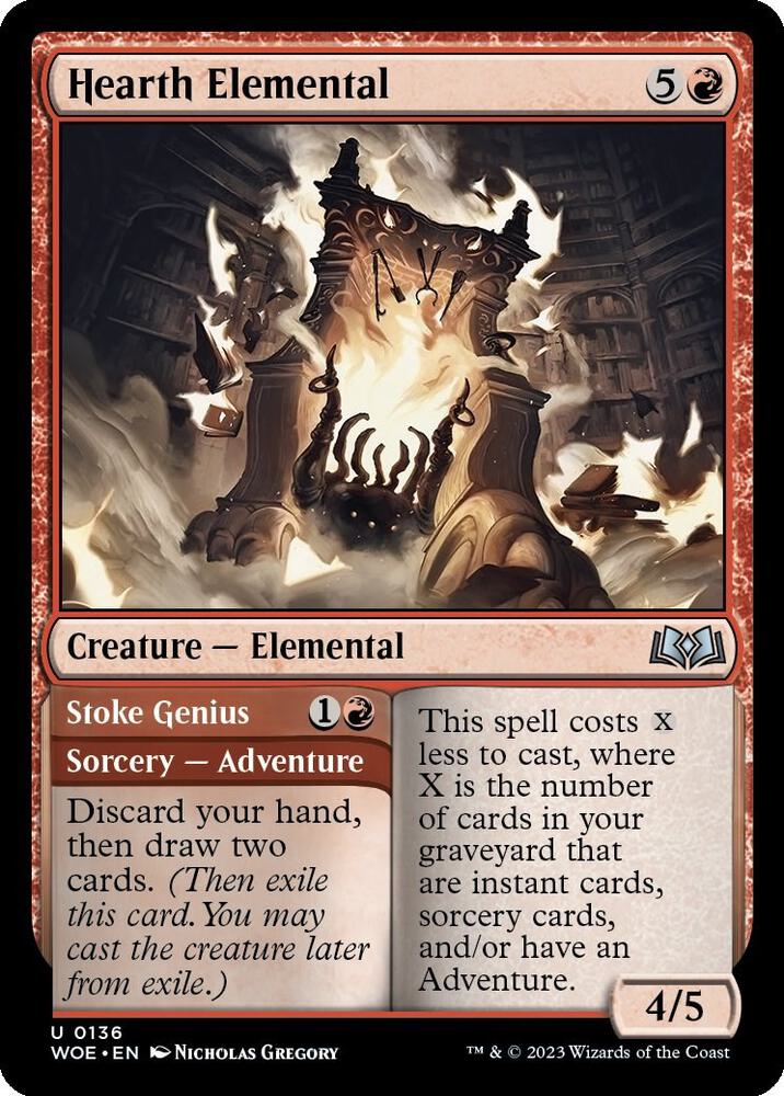 Hearth Elemental 136 card from Wilds of Eldraine