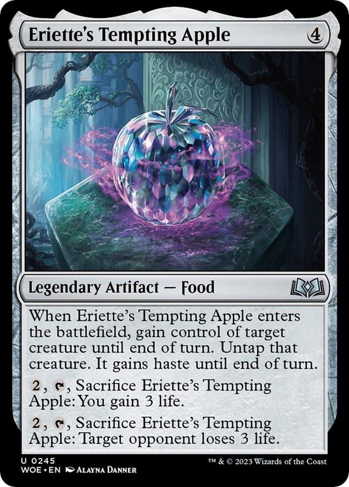 Eriette's Tempting Apple 245 card from Wilds of Eldraine