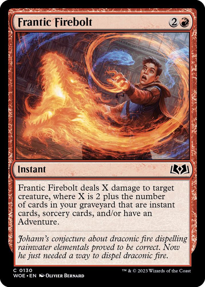 Frantic Firebolt 130 card from Wilds of Eldraine