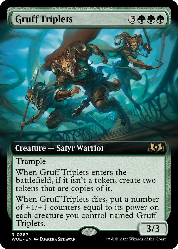 Gruff Triplets (Extended Art) 357 card from Wilds of Eldraine