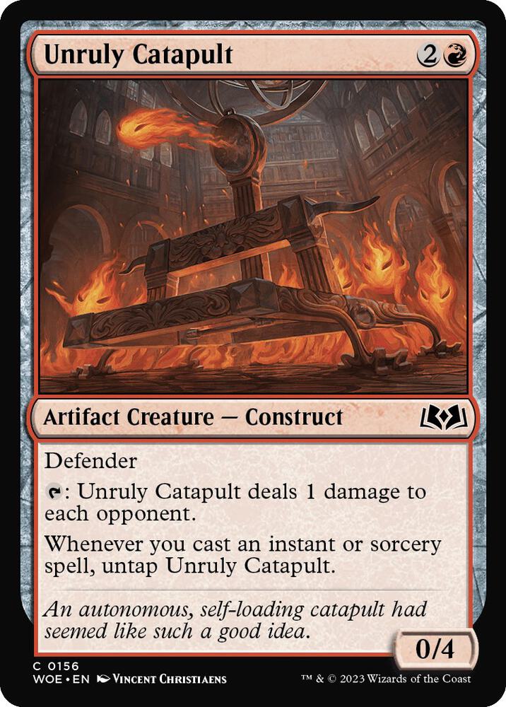 Unruly Catapult 156 card from Wilds of Eldraine