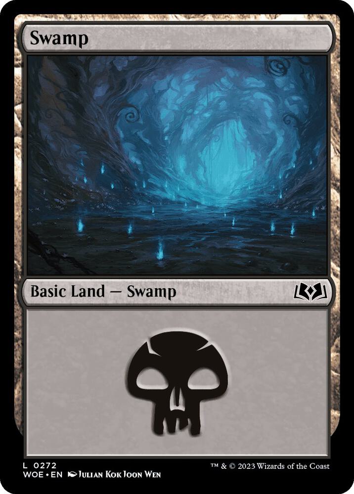 Swamp 272 card from Wilds of Eldraine