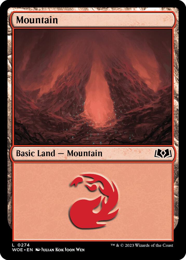 Mountain 274 card from Wilds of Eldraine