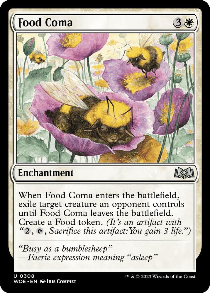 Food Coma 308 card from Wilds of Eldraine