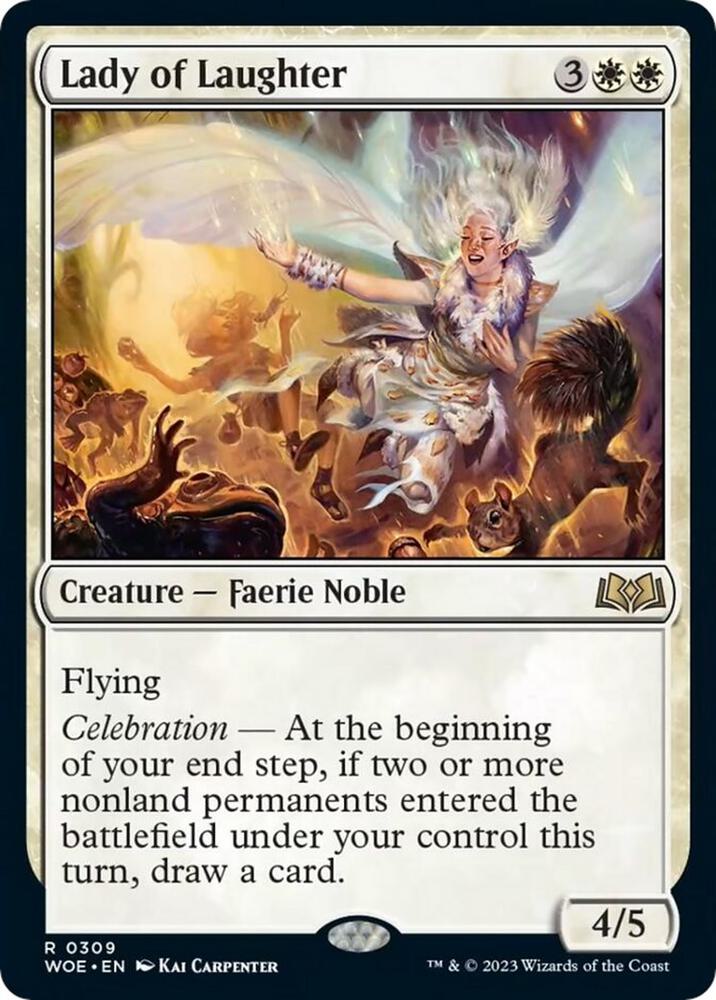 Lady of Laughter 309 card from Wilds of Eldraine